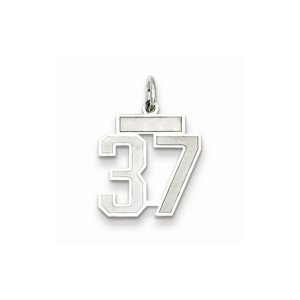 925 Sterling Silver Large Satin Number 62 Charm and Pendant 